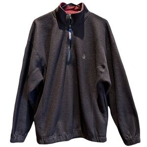 𝅺Vintage Bugle Boy Half zip fleece black SZ L pull over shirt/jacket